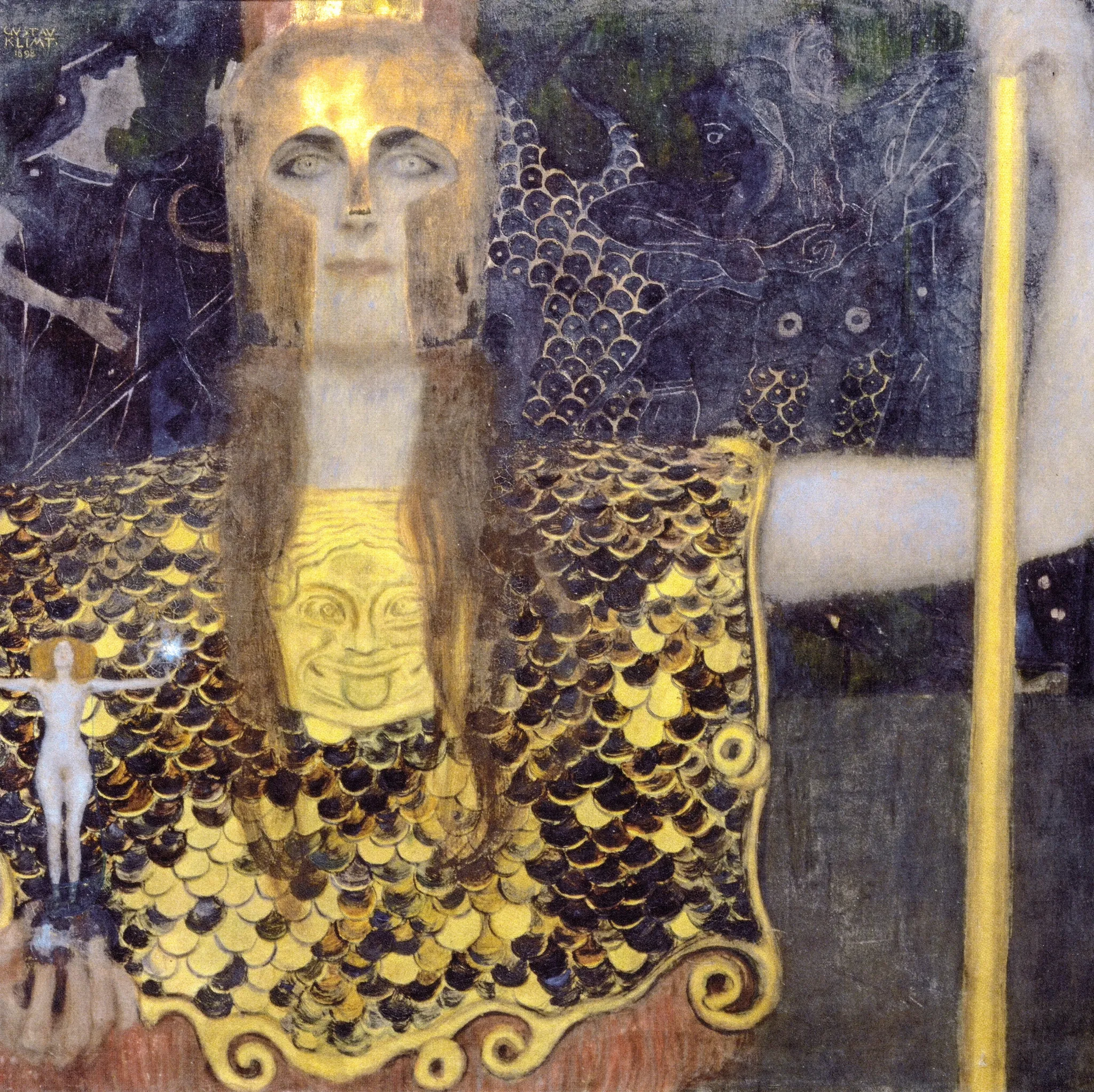 Gustav Klimt – Pallas Athéna – tableau peint à la main