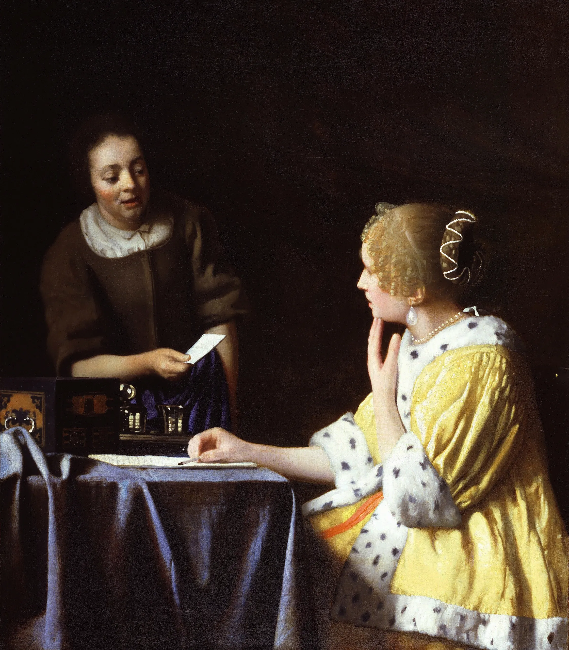Johannes Vermeer – Signora e domestica – l’originale del 1666–1667 alla Frick Collection di New York – olio su tela