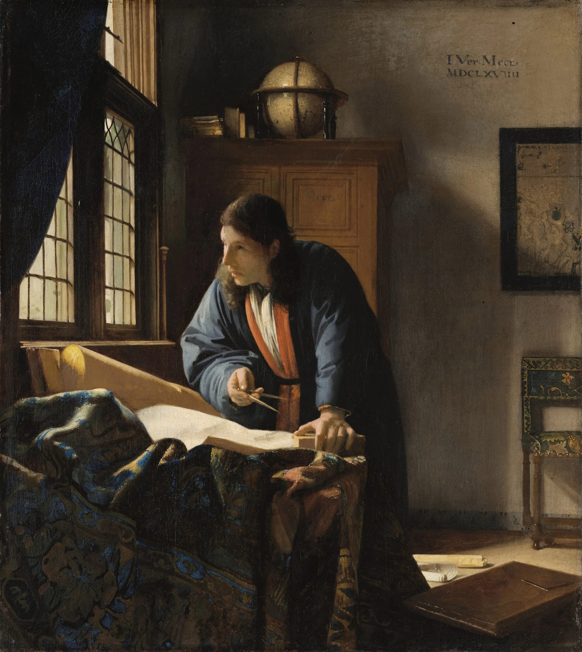 Johannes Vermeer – Il geografo – l’originale del 1669 allo Städel Museum di Francoforte sul Meno – olio su tela