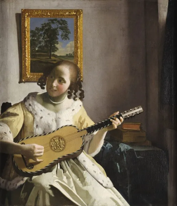 Johannes Vermeer – Die Gitarrenspielerin – das Original von um 1672 im Kenwood House, London – Öl auf Leinwand