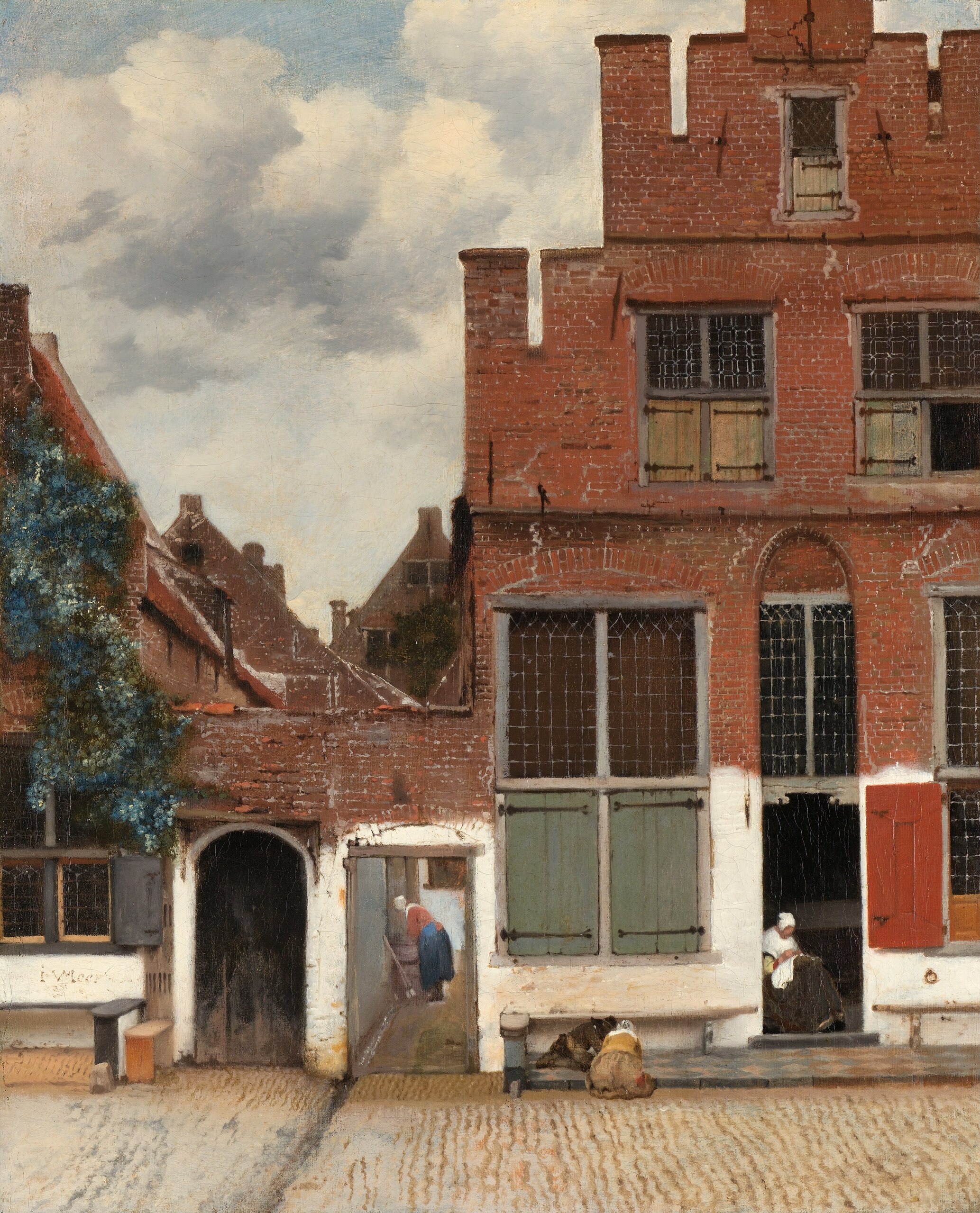 Johannes Vermeer – Die kleine Straße – das Original von etwa 1658 im Rijksmuseum Amsterdam – Öl auf Leinwand