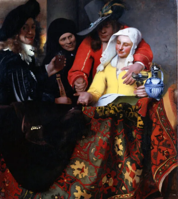 Johannes Vermeer – Bei der Kupplerin – das Original von 1656 in der Gemäldegalerie Alte Meister Dresden – Öl auf Leinwand