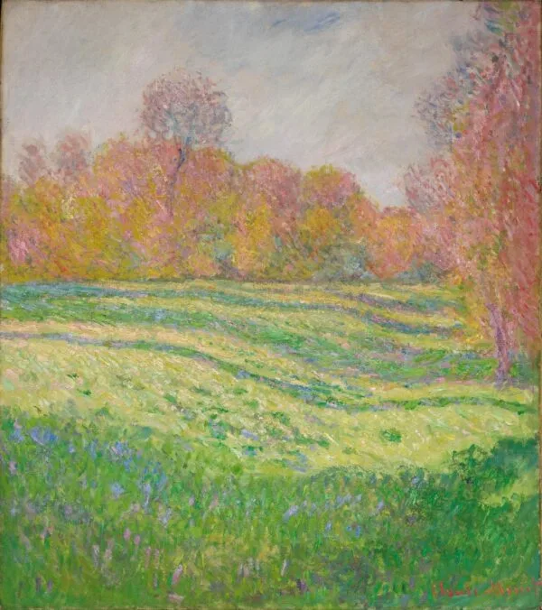 Claude Monet - Prato a Giverny - riproduzione dipinta a mano - quadro su tela dipinto a mano
