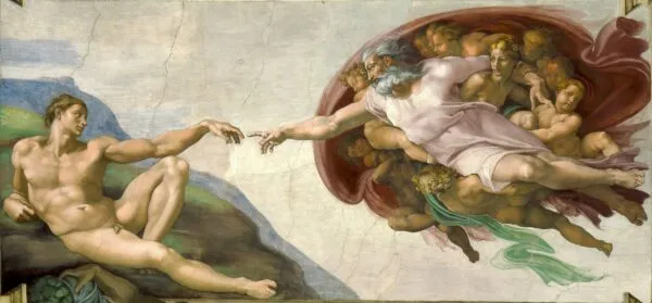 Michelangelo – The Creation of Adam – fresco of 1511 on the Sistine Chapel ceiling, Vatican