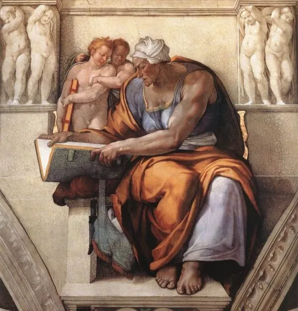 Michelangelo – The Cumaean Sibyl – fresco of c. 1510 on the Sistine Chapel ceiling, Vatican City