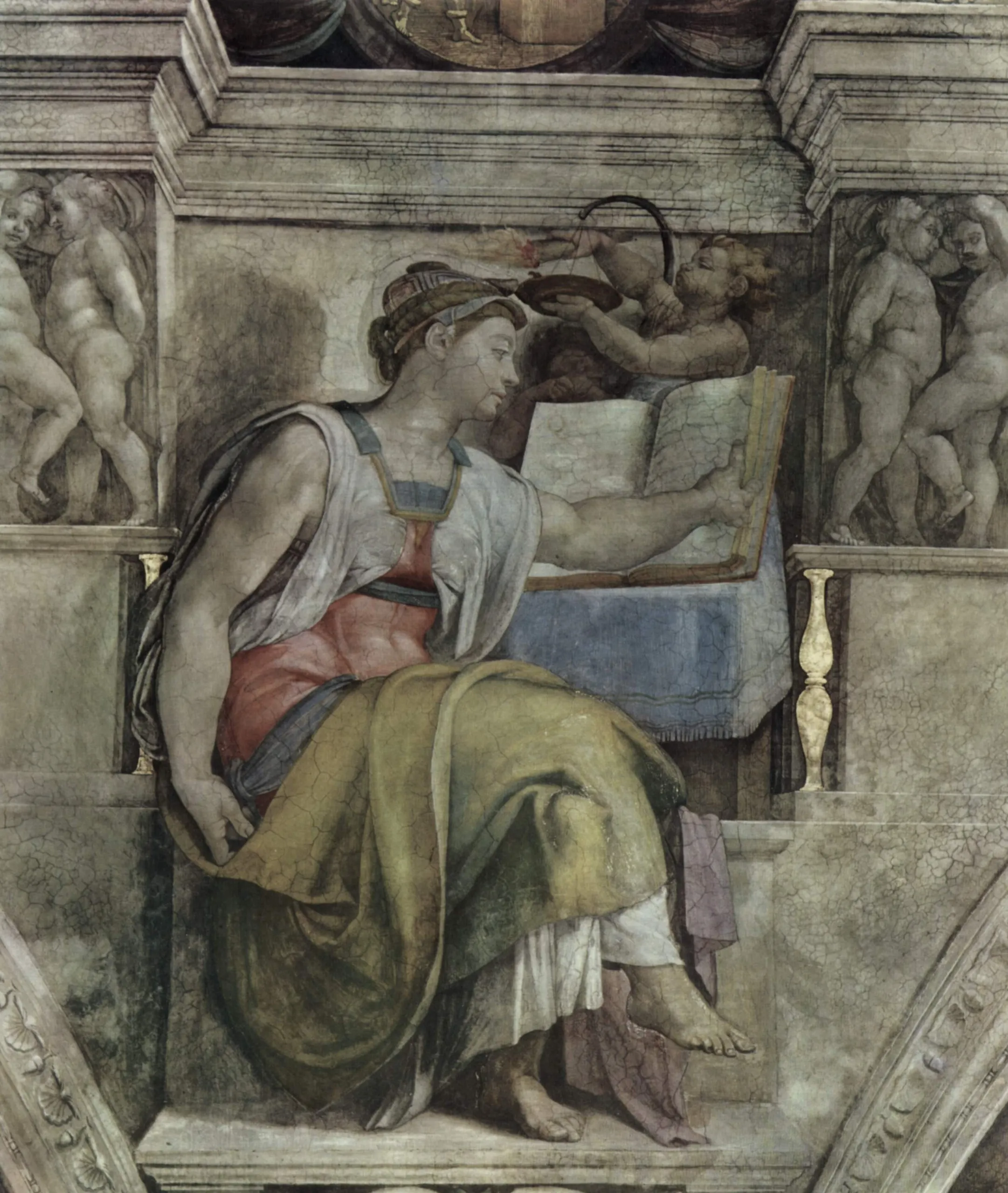 Michel-Ange – La Sibylle d’Érythrée – tableau peint à la main