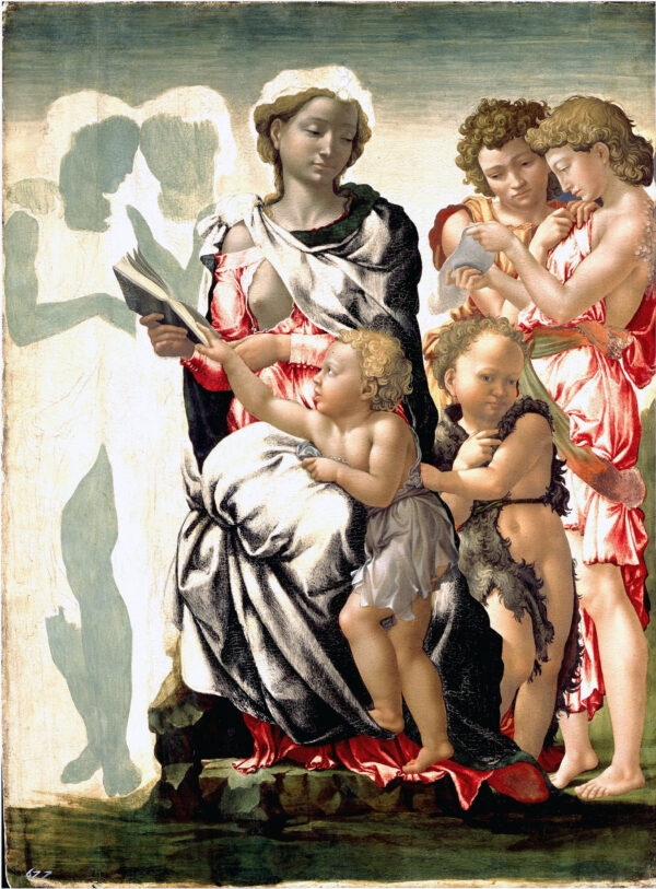 Michelangelo – Die Manchester-Madonna – das Original von um 1497 in der National Gallery, London – Tempera auf Holz