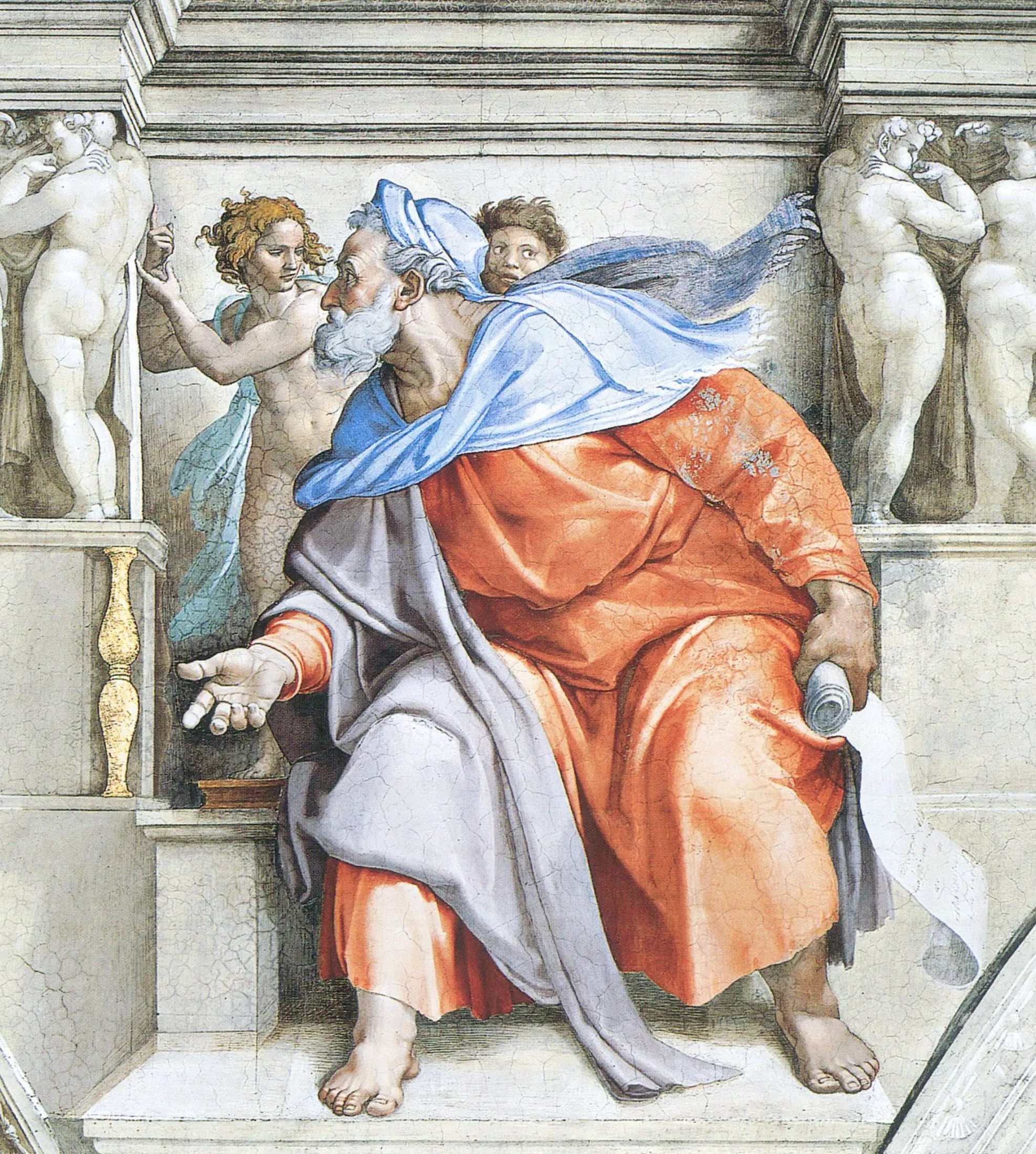 Michel-Ange – Le Prophète Ézéchiel – tableau peint à la main