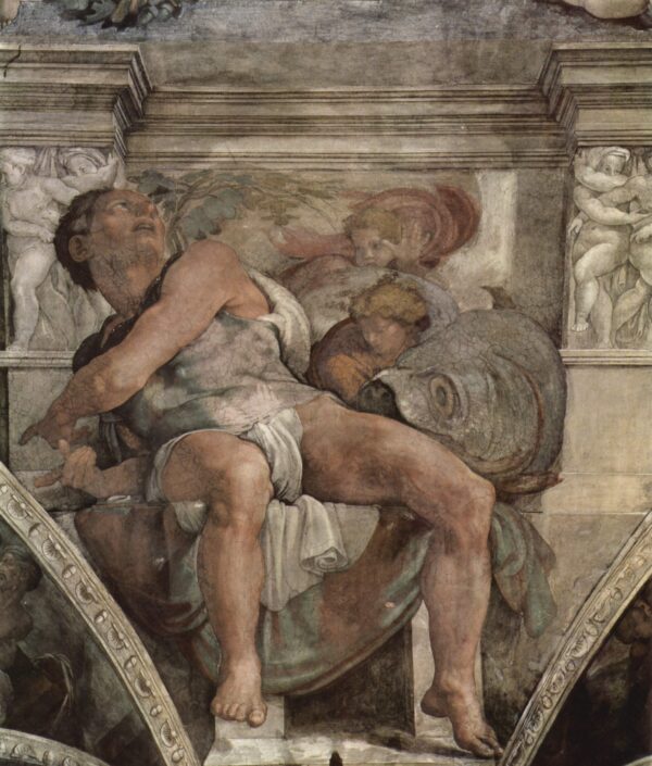 Michelangelo – Prorok Jona – freska iz oko 1511. – 1512. na svodu Sikstinske kapele u Vatikanu