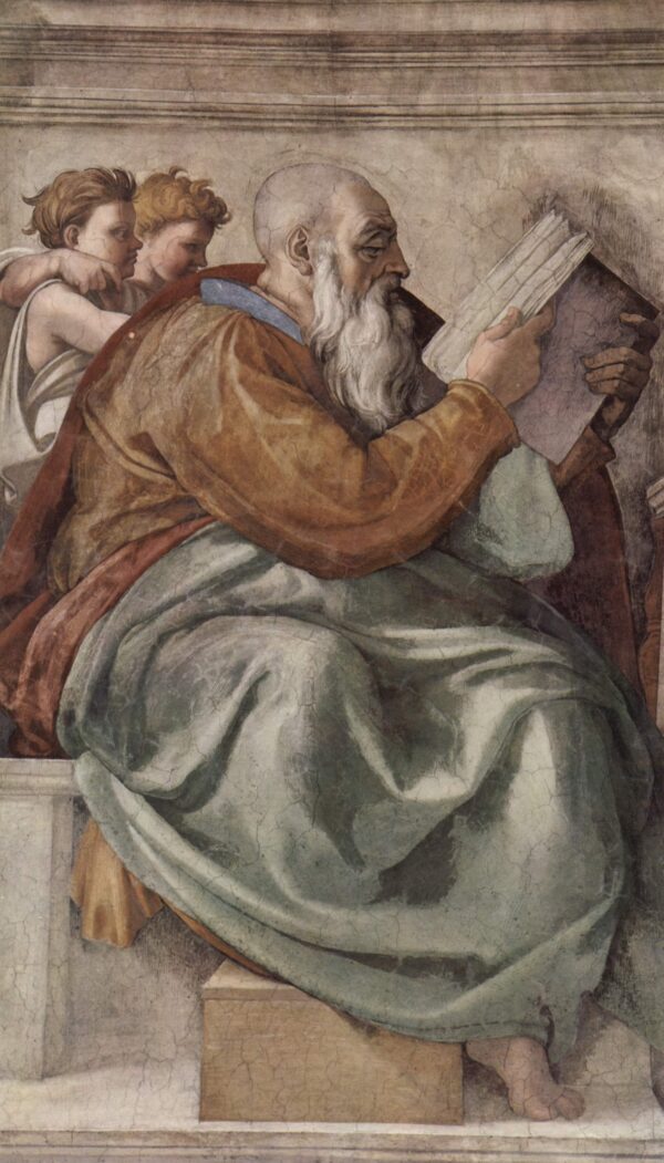 Michelangelo – Prorok Zaharija – freska iz oko 1508.–1509. na svodu Sikstinske kapele u Vatikanu