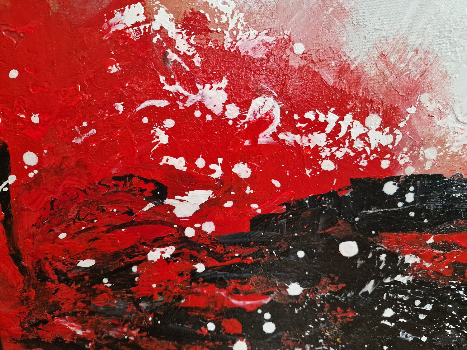 Abstrakte Kunst - Gemälde - Kraft – handgemaltes Gemälde auf Leinwand – Foto 3 Abstrakte Kunst - Gemälde - Kraft – Nahaufnahme der handgemalten Pinselstriche auf der Leinwand
