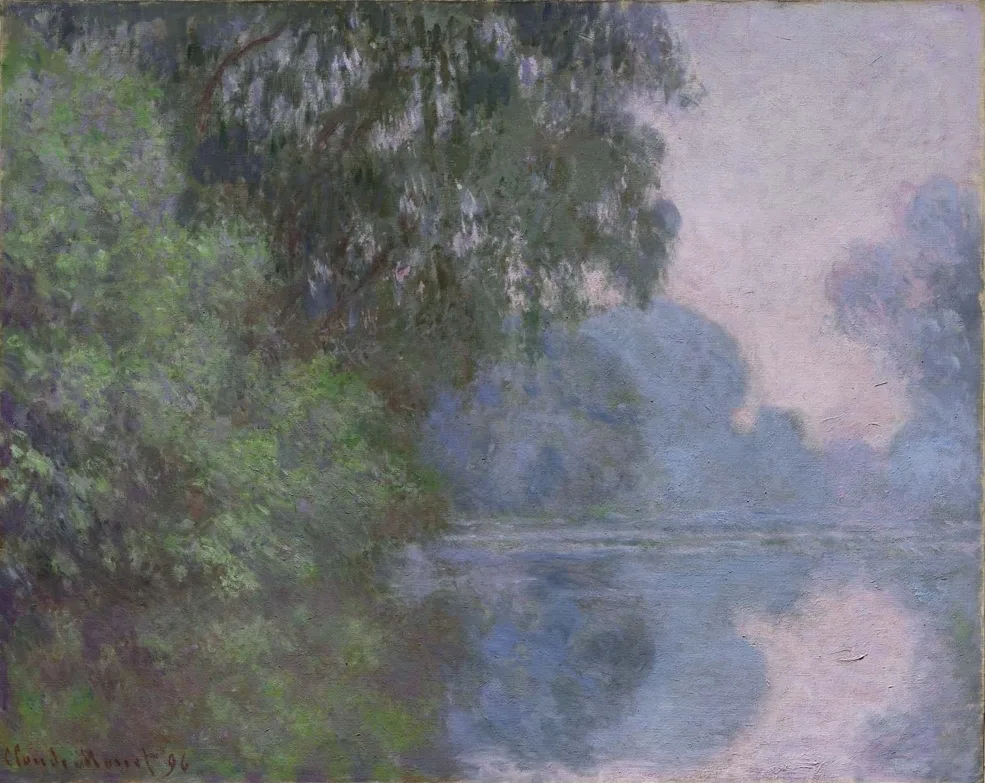 Claude Monet - Morgen an der Seine bei Giverny - Kunstgemälde auf Leinwand - handgemaltes Gemälde