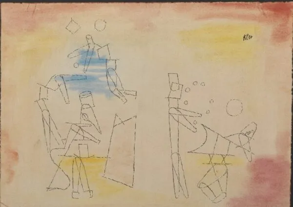 Paul Klee – Acrobats – watercolour, ink and pastel on paper of 1915, Guggenheim, New York