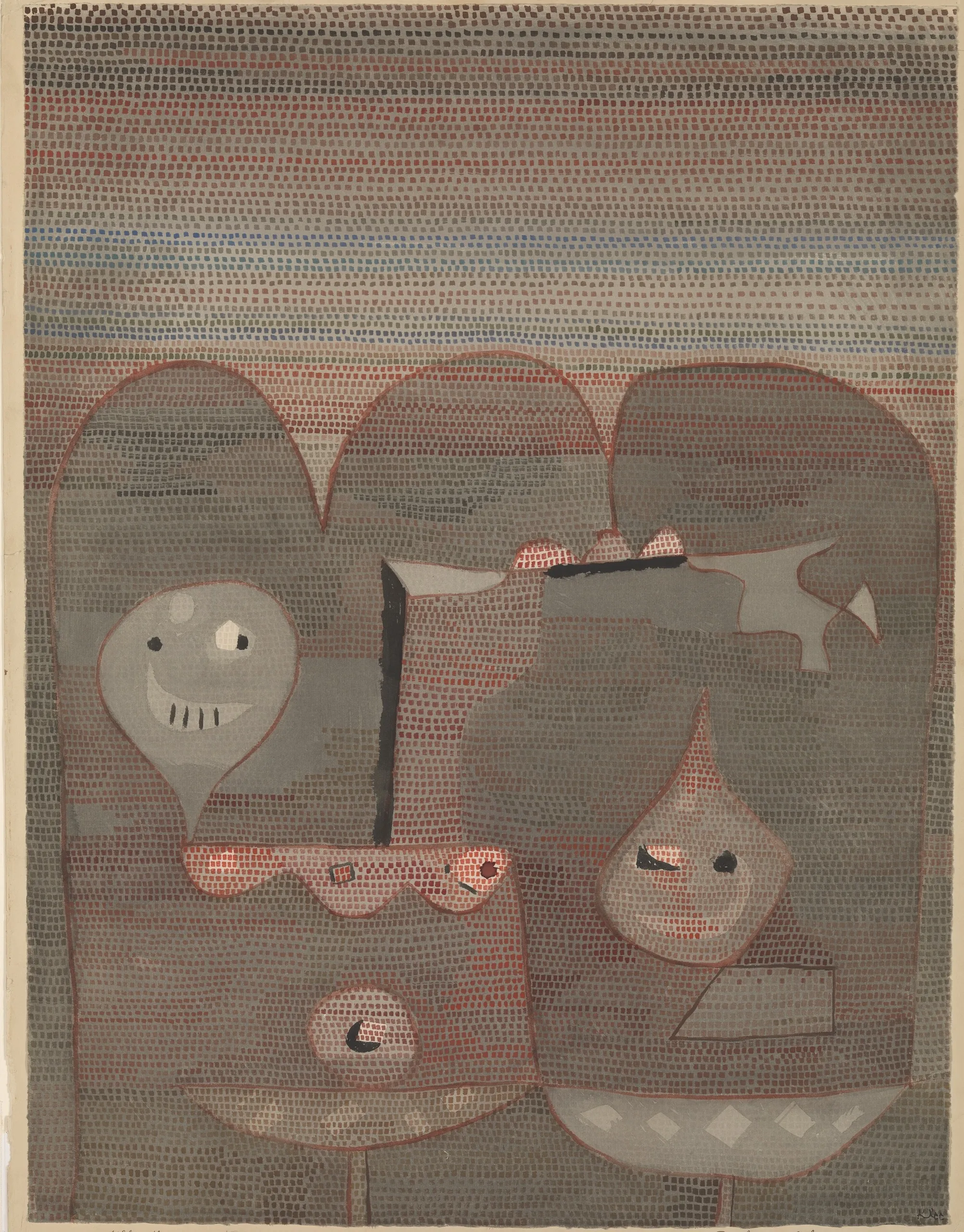 Paul Klee – Sacrifice barbare – tableau peint à la main