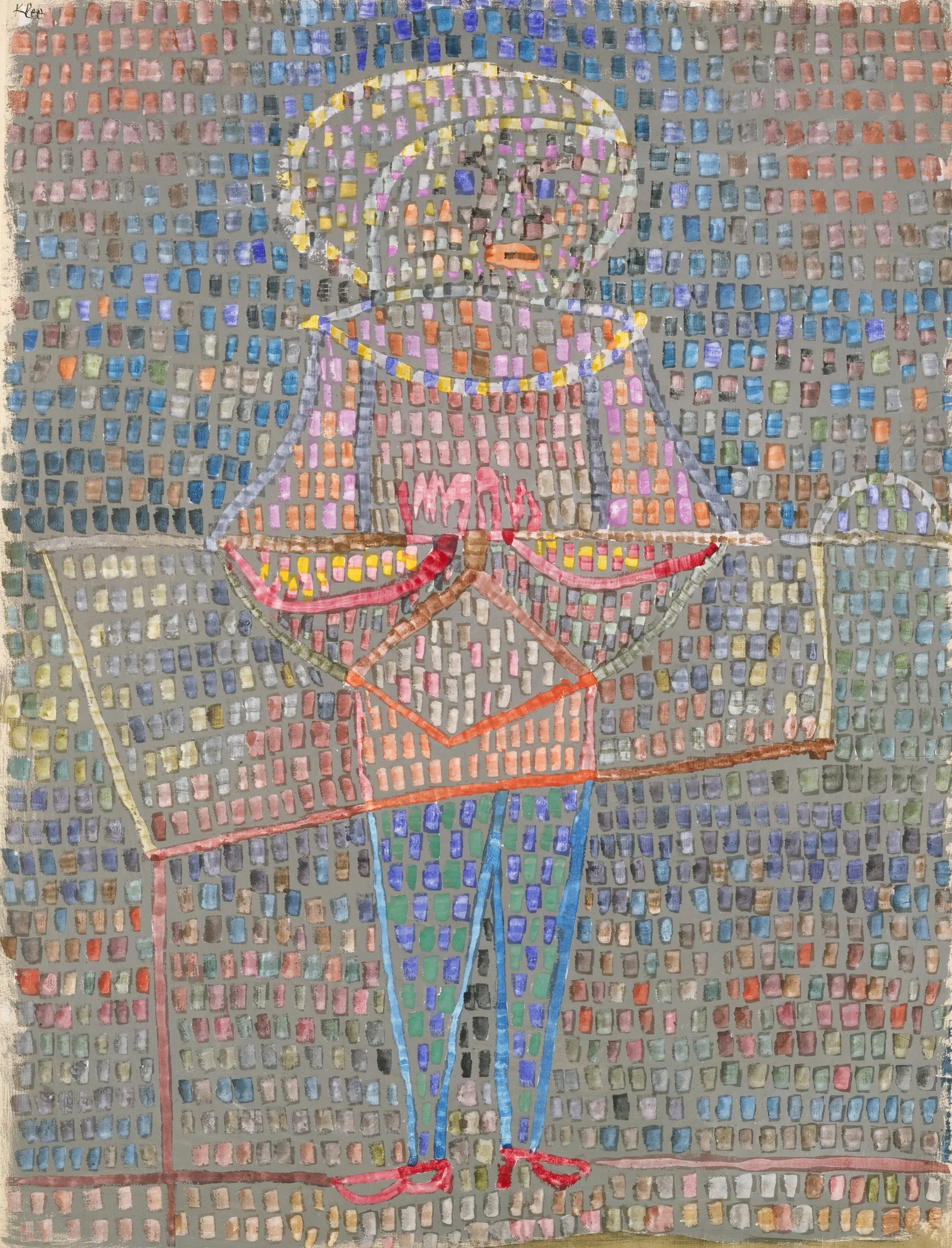 Paul Klee – Garçon en costume – tableau peint à la main