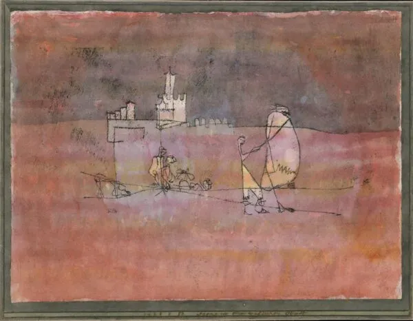 Paul Klee – Epizód egy arab város előtt – akvarell papíron 1923-ból, The Metropolitan Museum of Art