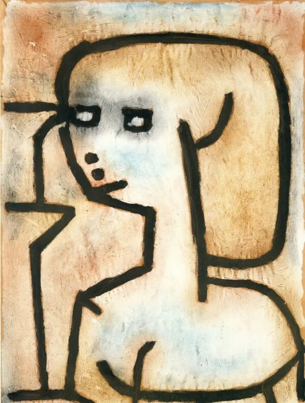 Paul Klee – Gyászoló lány – gouache, pasztell és szén papíron 1939-ből, The Metropolitan Museum of Art