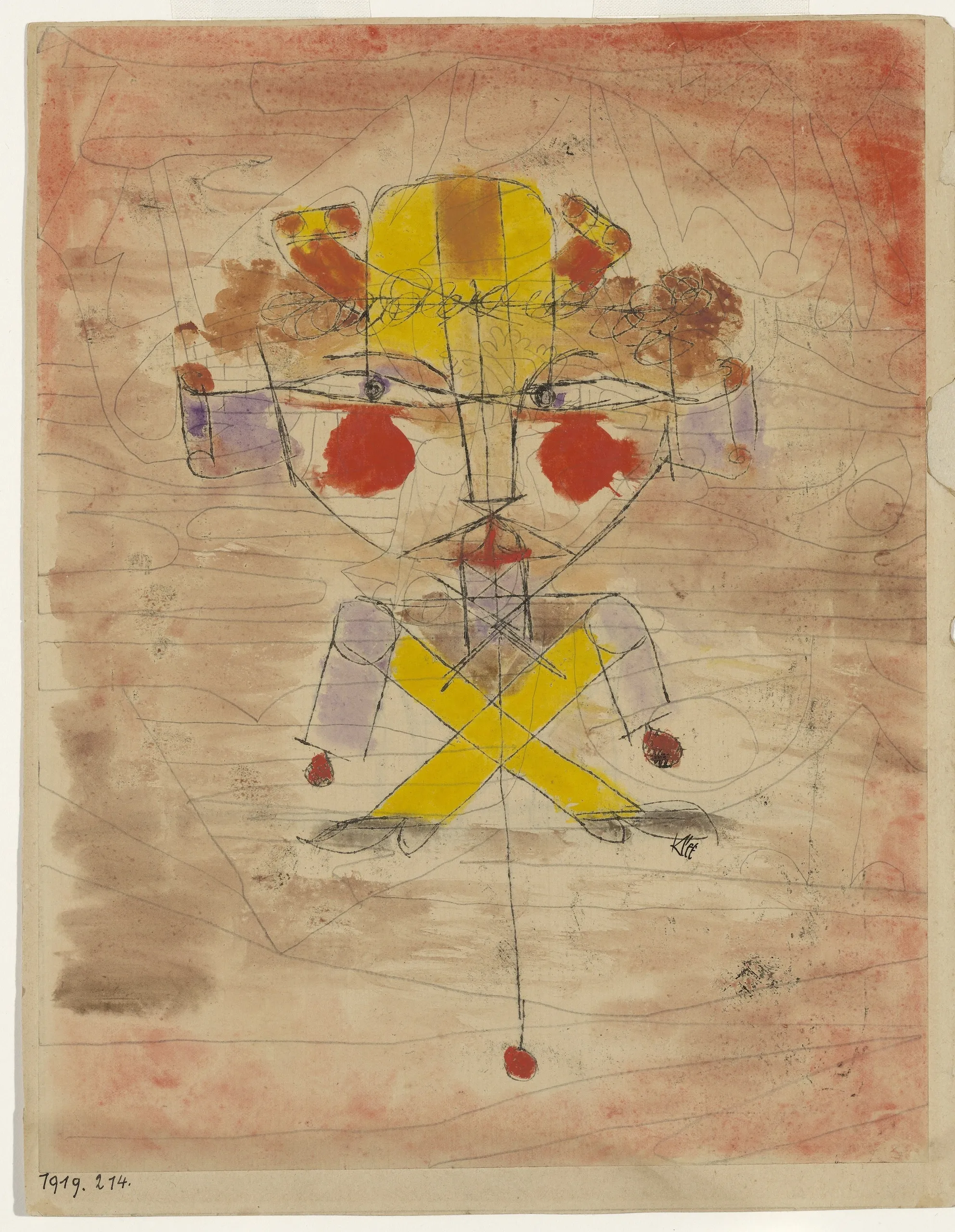 Paul Klee – Le Pantin – tableau peint à la main