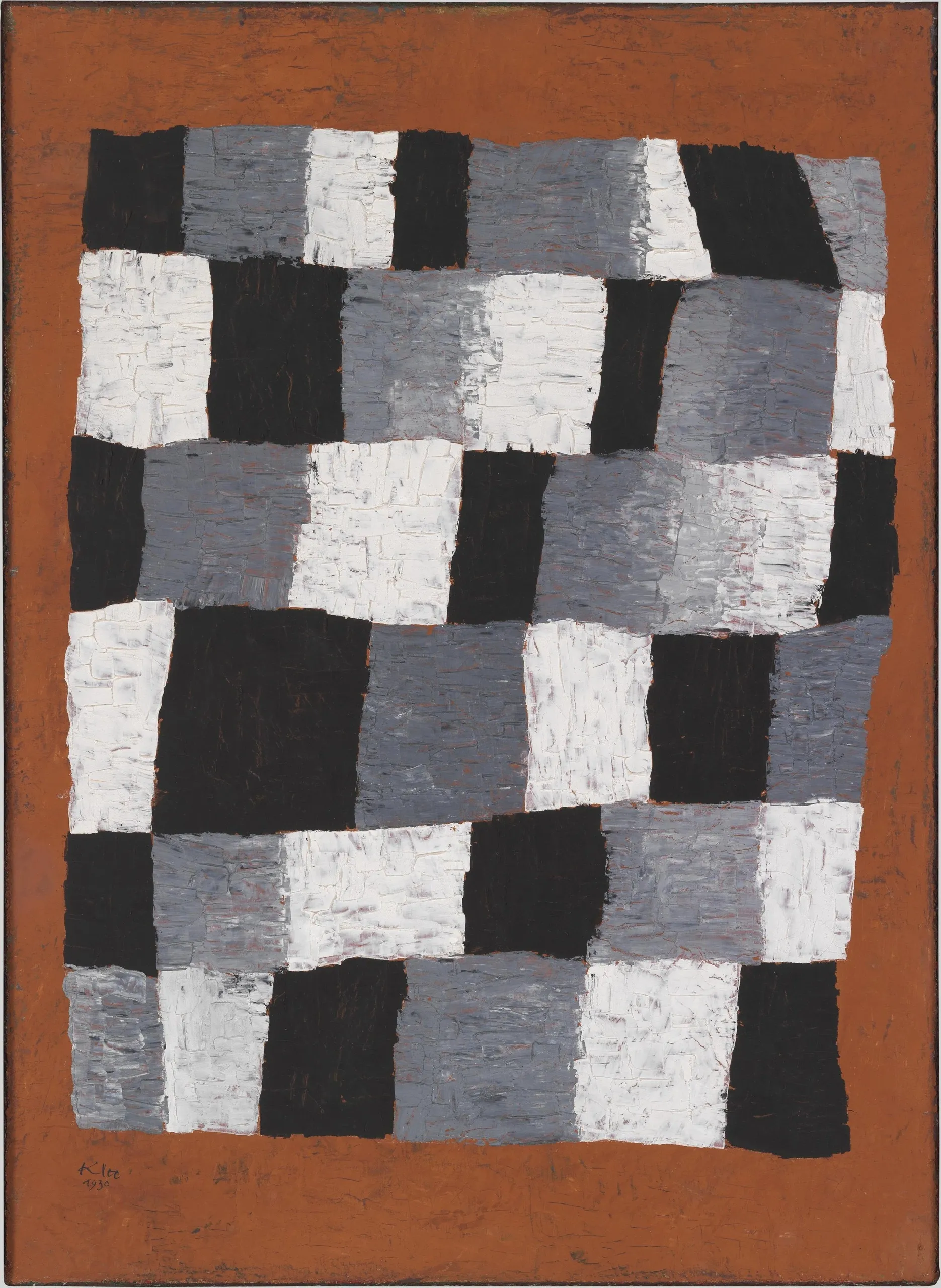 Paul Klee – Rhythmical – oil on hessian of 1930, Centre Pompidou