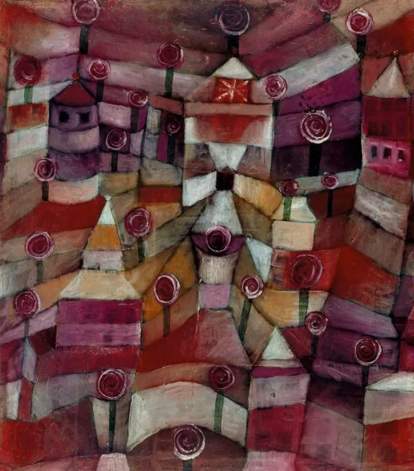 Paul Klee – Rose Garden – oil on paper of 1920, Lenbachhaus Munich