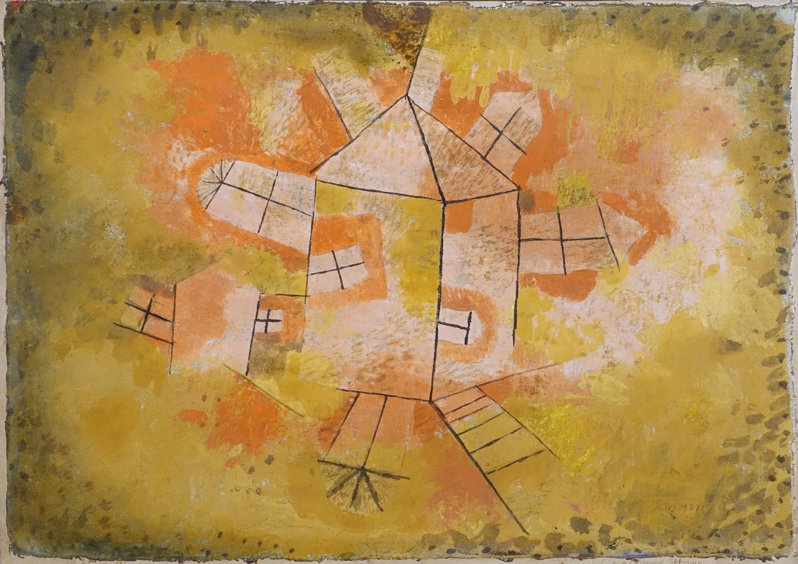 Paul Klee – Rotating House – gouache on gauze of 1921, Museo Thyssen-Bornemisza