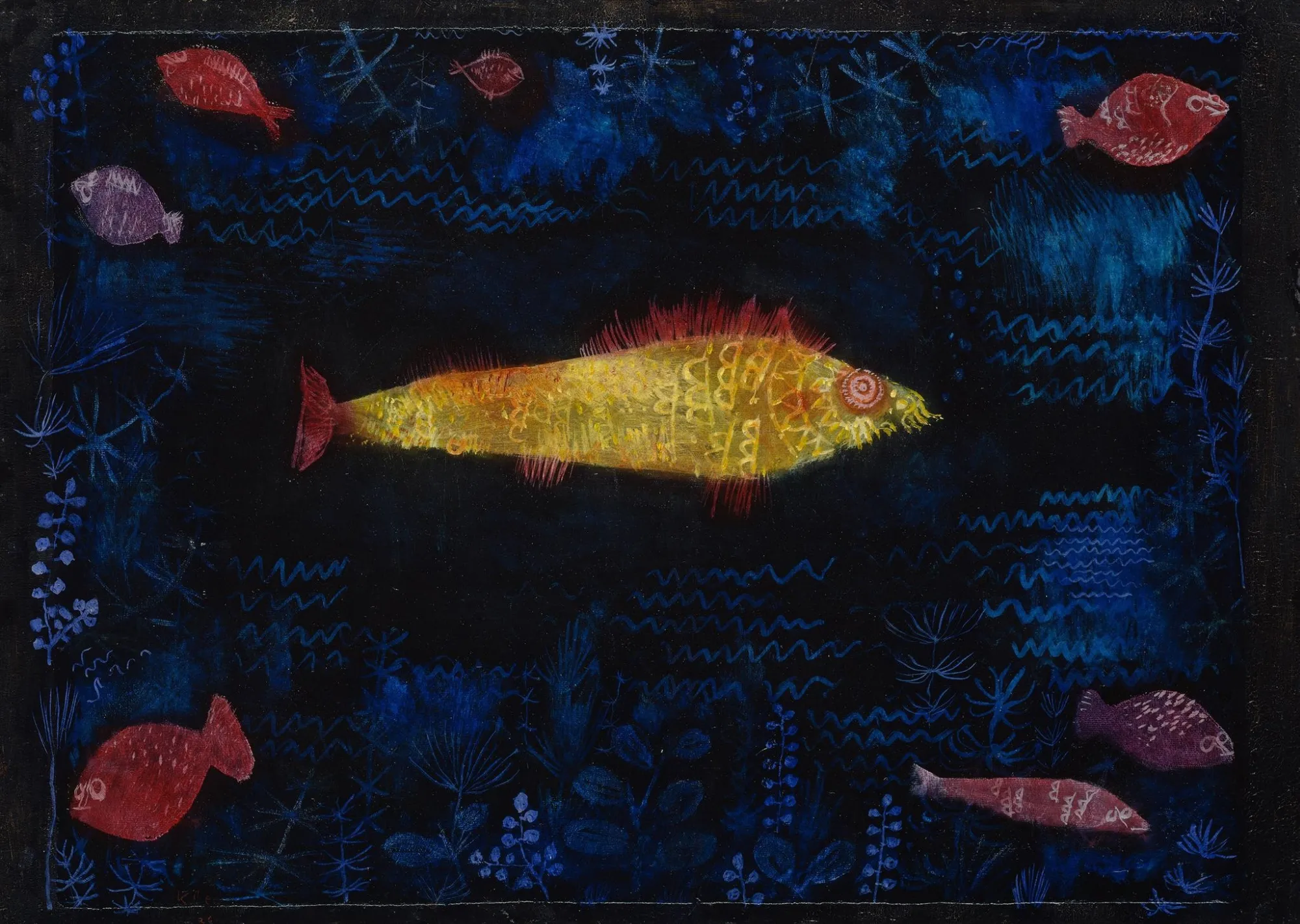Paul Klee – Der Goldfisch – Öl und Aquarell auf Papier von 1925, Hamburger Kunsthalle