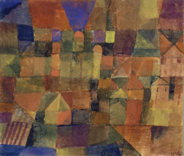 Paul Klee – Grad s tri kupole – akvarel i gvaš na papiru iz 1914., Kunstmuseum Basel