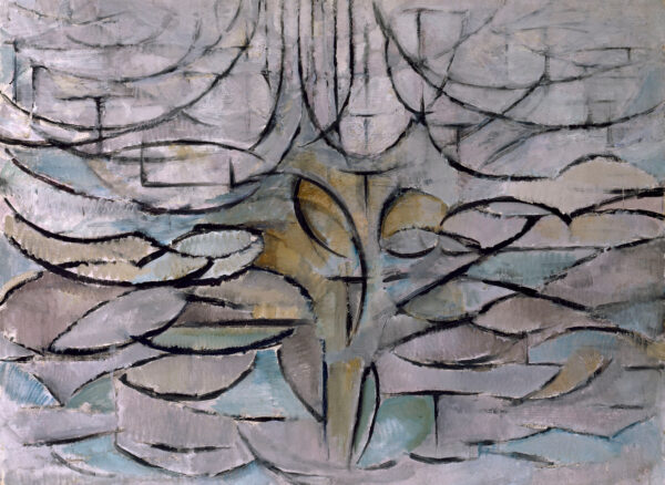Piet Mondrian – Blossoming Apple Tree – the 1912 original in the Kunstmuseum Den Haag – oil on canvas