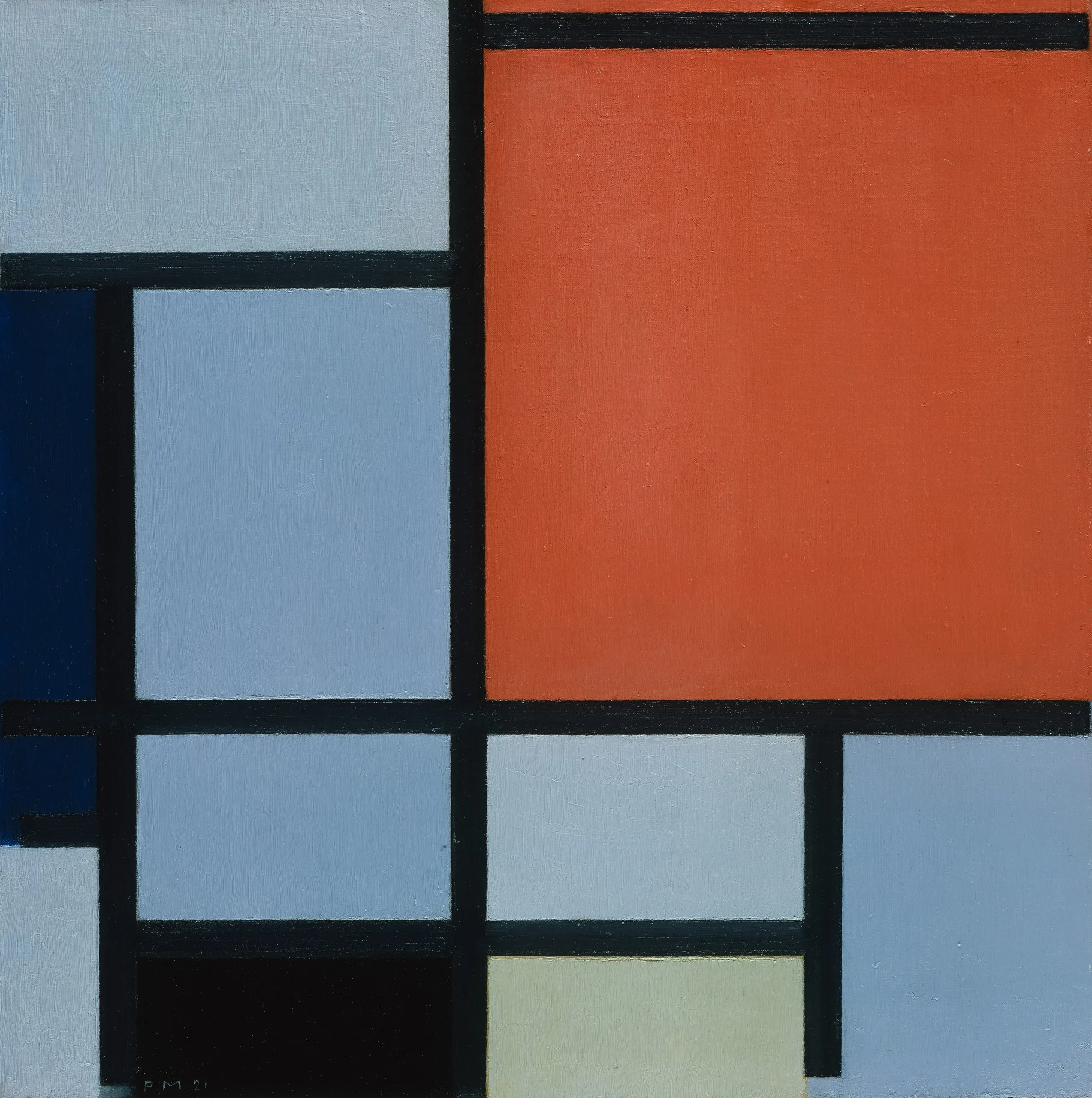 Piet Mondrian – Composition (1921) – tableau peint à la main