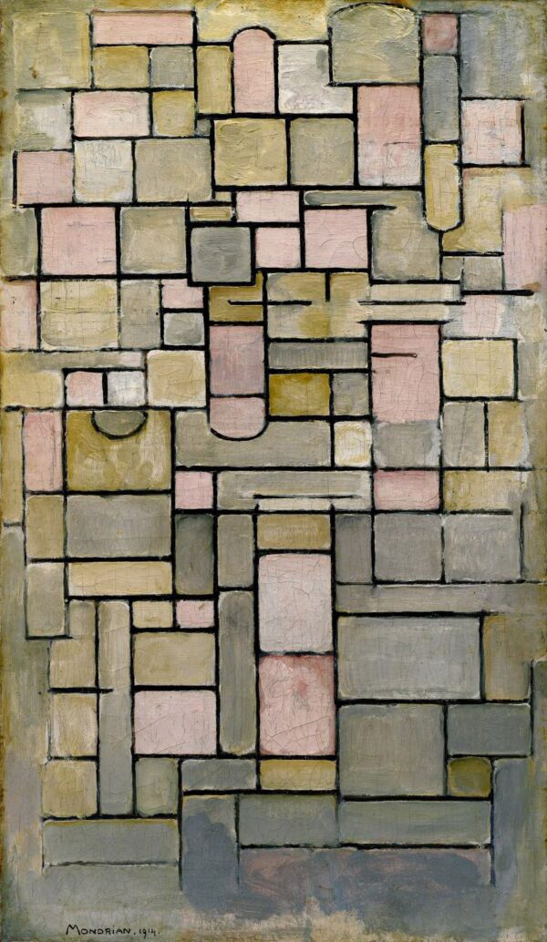 Piet Mondrian – Composition 8 – the 1914 original in the Solomon R. Guggenheim Museum, New York – oil on canvas