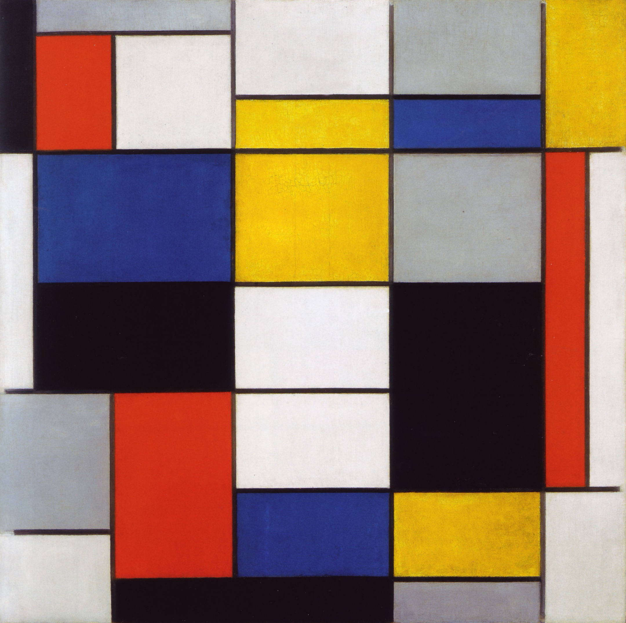 Piet Mondrian – Komposition A – das Original von 1920 in der Galleria Nazionale d’Arte Moderna e Contemporanea in Rom – Öl auf Leinwand