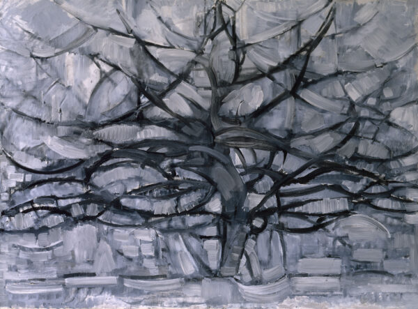 Piet Mondrian – Gray Tree – the 1911 original in the Kunstmuseum Den Haag – oil on canvas