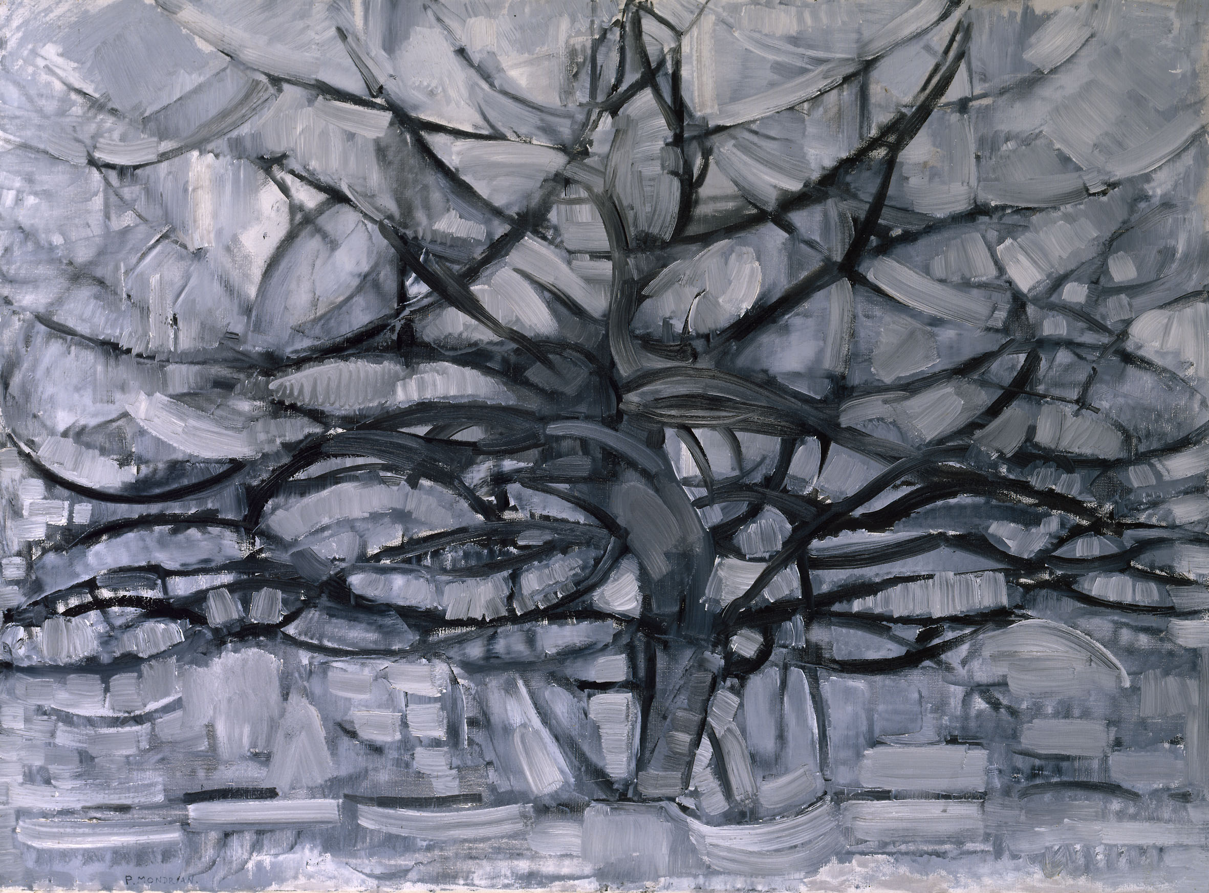 Piet Mondrian – Sivo stablo – original iz 1911. u Kunstmuseum Den Haag – ulje na platnu