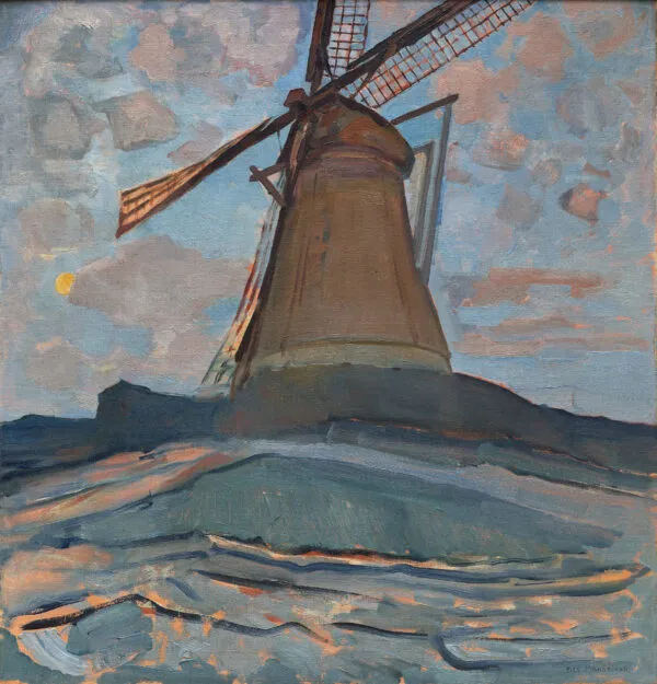 Piet Mondrian – Windmill – the 1917 original in the Dallas Museum of Art – oil on canvas