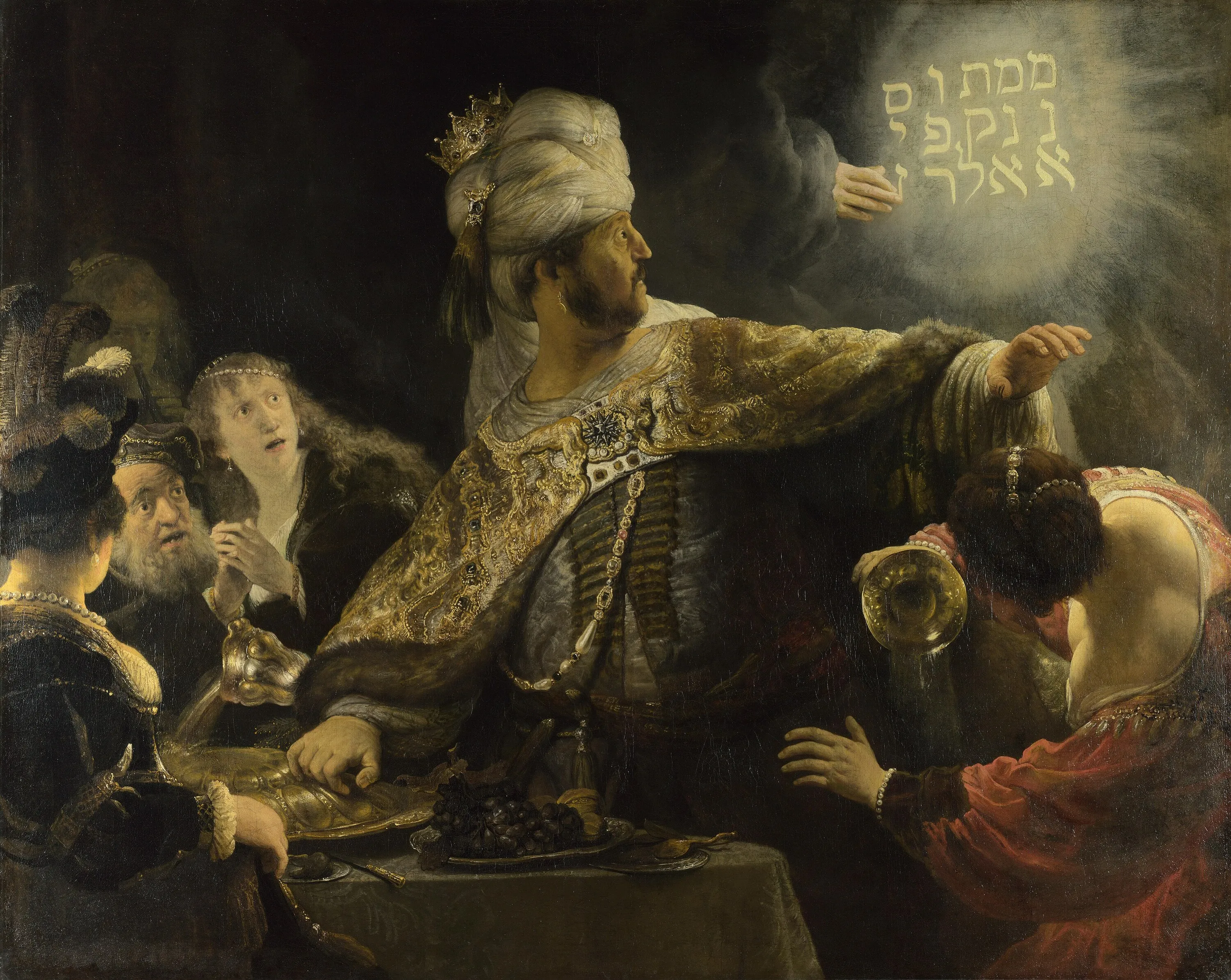 Rembrandt – Festino di Baldassarre – l’originale del 1636-1638 circa alla National Gallery di Londra – olio su tela