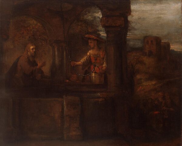 Rembrandt – Christus und die Samariterin – das Original von 1659 in der Eremitage Sankt Petersburg – Öl auf Leinwand