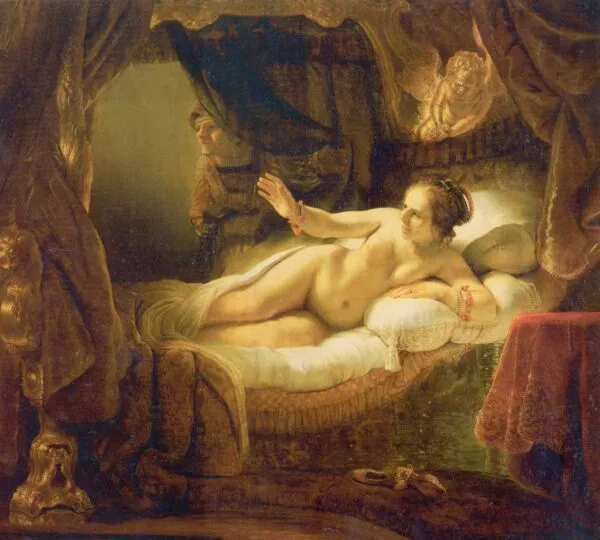 Rembrandt – Danae – l’originale del 1636 all’Ermitage di San Pietroburgo – olio su tela