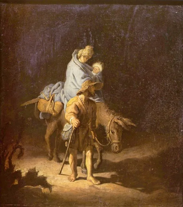 Rembrandt – Fuga in Egitto – l’originale del 1627 al Musée des Beaux-Arts di Tours – olio su tavola