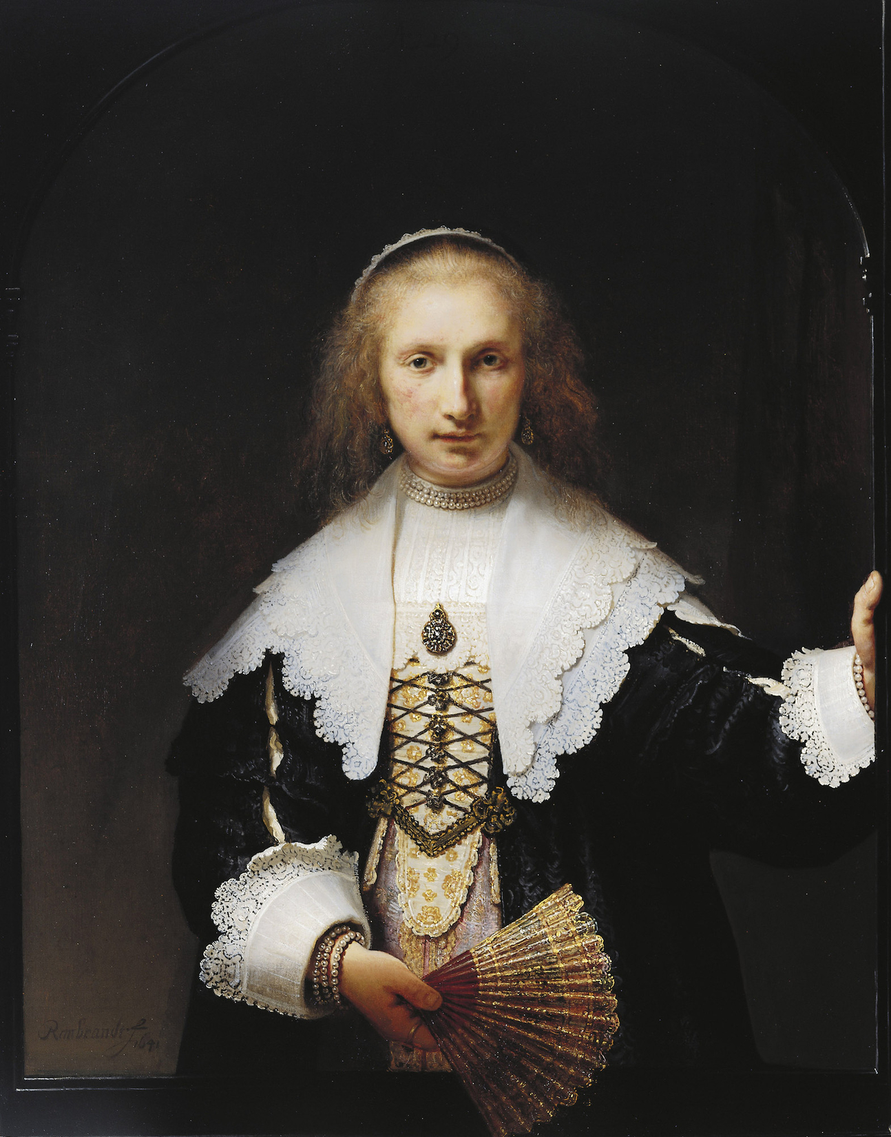 Rembrandt – Porträt der Agatha Bas – das Original von 1641 in der Royal Collection London – Öl auf Leinwand