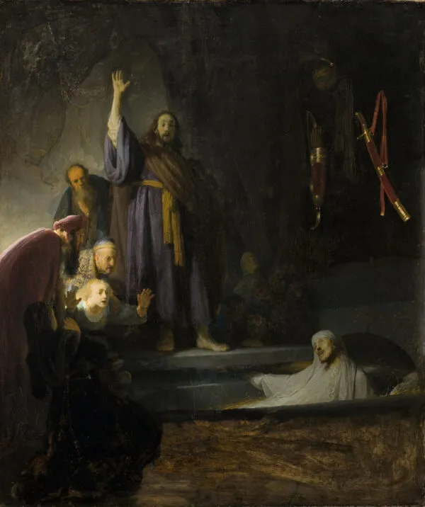 Rembrandt – La resurrezione di Lazzaro – l’originale del 1630-1632 circa al LACMA – olio su tavola