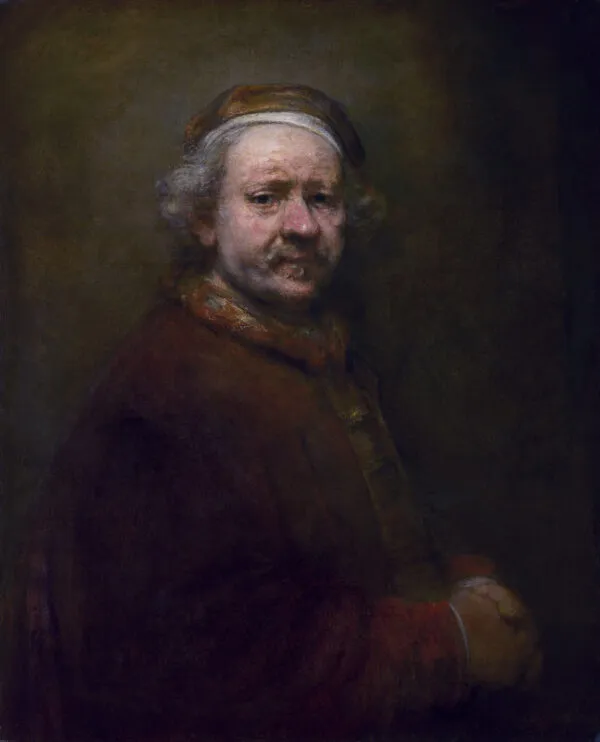 Rembrandt – Autoritratto all’età di 63 anni – l’originale del 1669 alla National Gallery di Londra – olio su tela