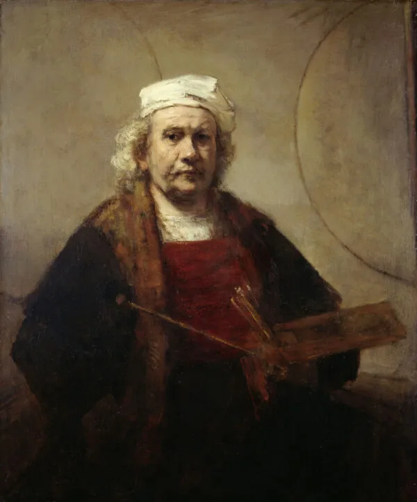 Rembrandt – Autoritratto con due cerchi – l’originale del 1665-1669 circa a Kenwood House, Londra – olio su tela