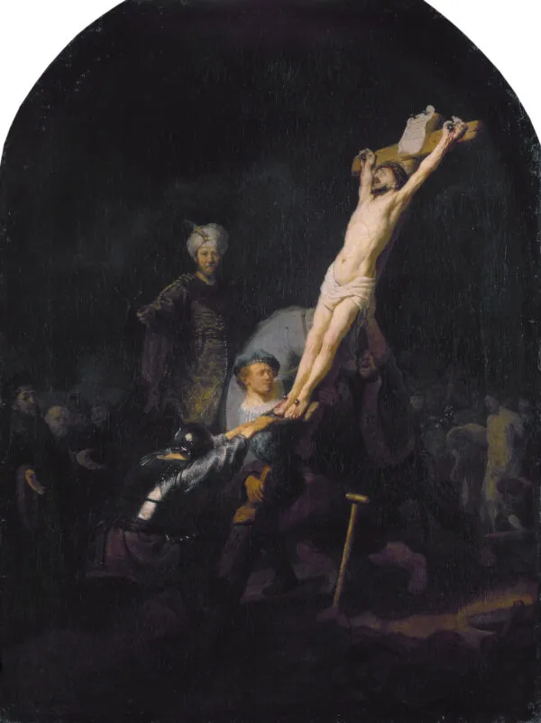 Rembrandt – Die Kreuzaufrichtung – das Original um 1633 in der Alten Pinakothek München – Öl auf Leinwand