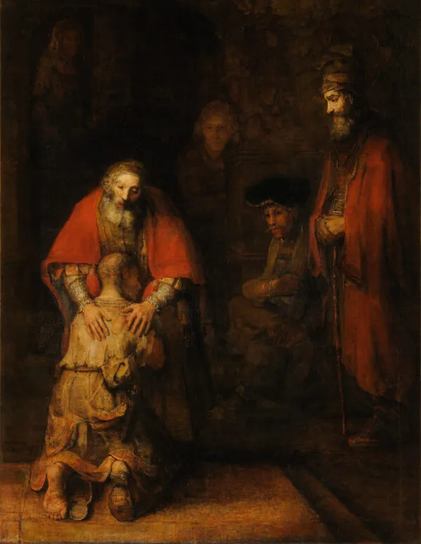 Rembrandt – Ritorno del figliol prodigo – l’originale del 1668 circa all’Ermitage di San Pietroburgo – olio su tela