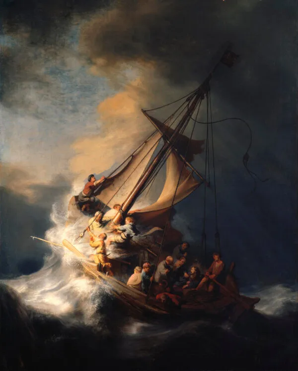 Rembrandt – Cristo nella tempesta sul mare di Galilea – l’originale del 1633, rubato dal Gardner Museum di Boston – olio su tela