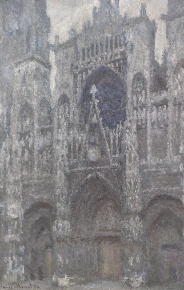 Claude Monet - La cattedrale di Rouen, tempo grigio - quadro su tela dipinto a mano per il soggiorno - riproduzione
