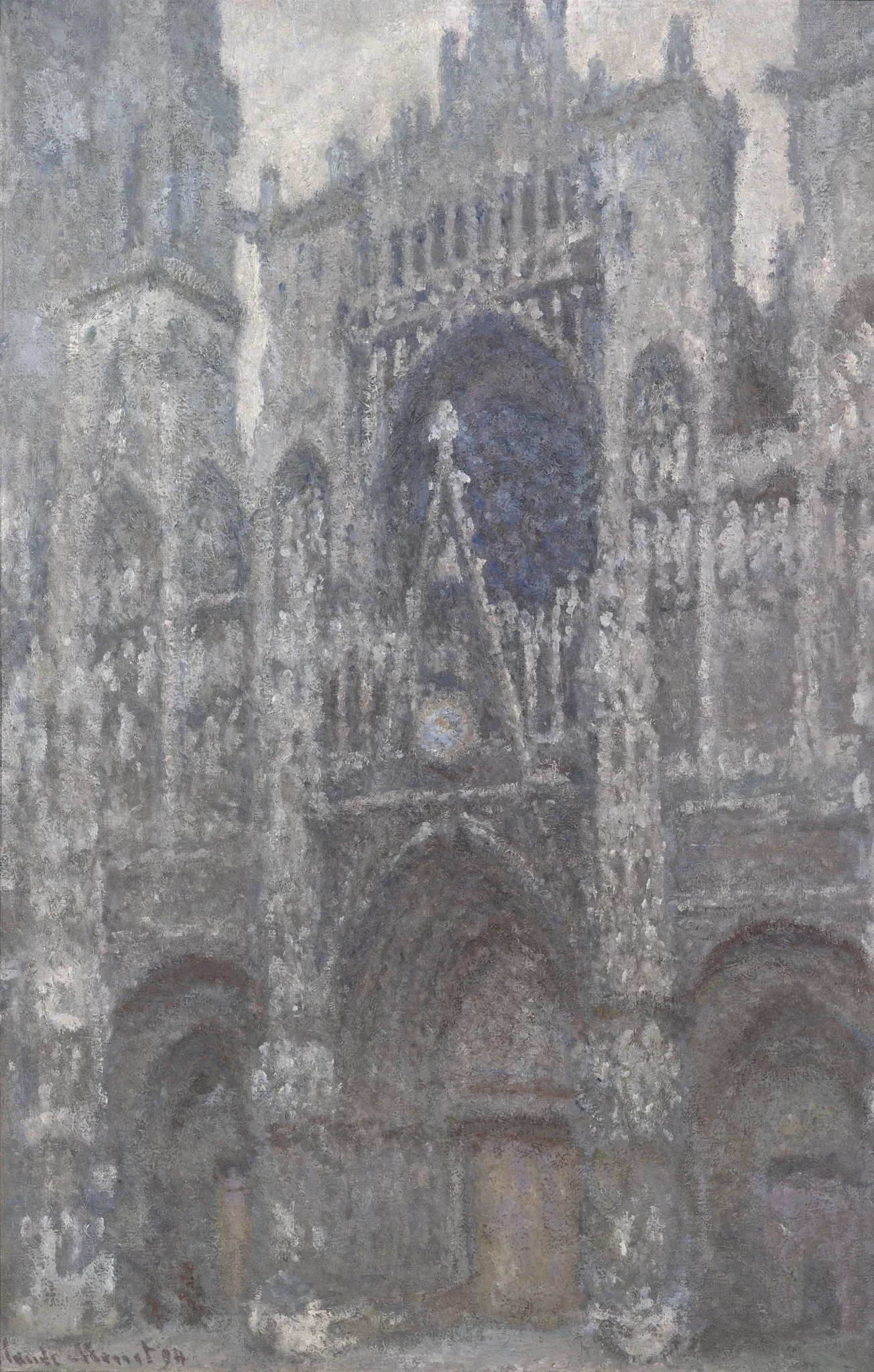 Claude Monet - Kathedrale von Rouen, graues Wetter - Kunstgemälde für das Wohnzimmer - Gemälde auf Leinwand als Reproduktion
