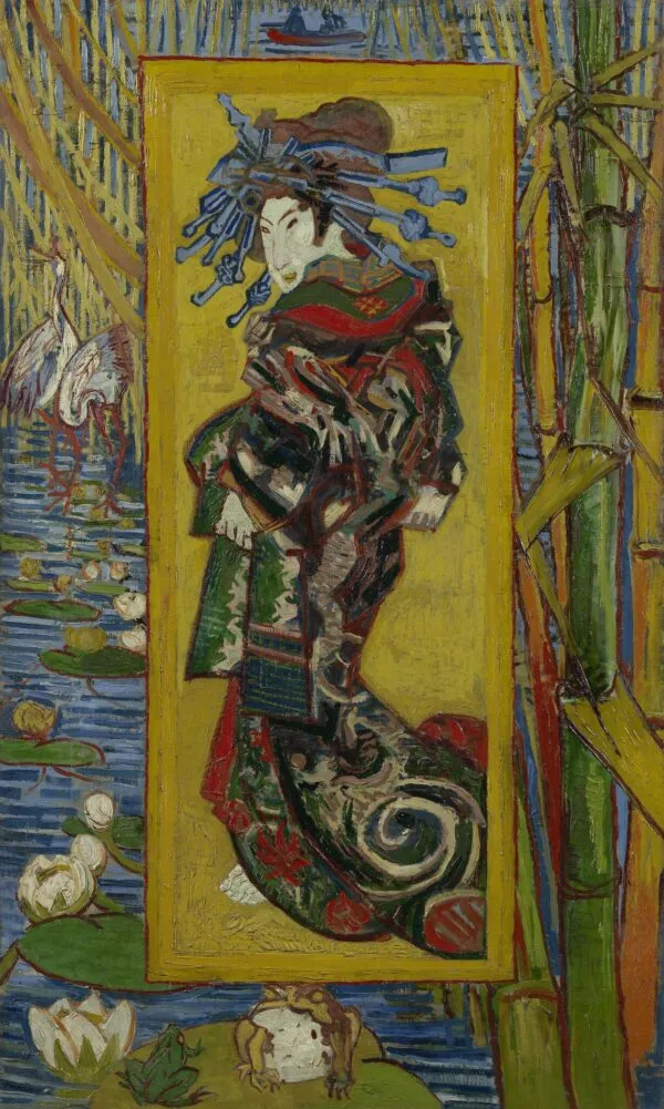 Vincent van Gogh – Courtesan (after Eisen) – the 1887 original, Van Gogh Museum, Amsterdam – oil on cotton