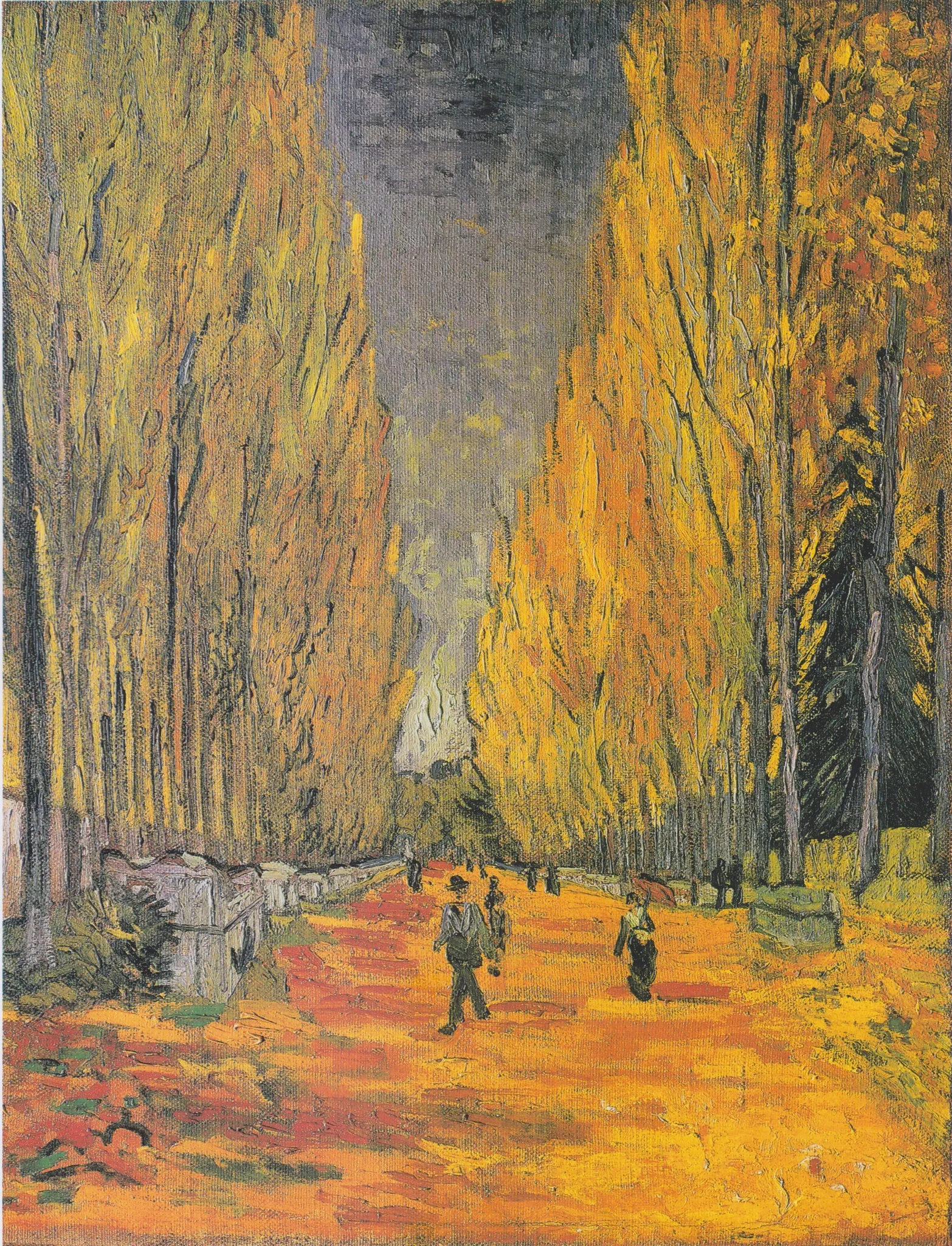 Vincent van Gogh – Les Alyscamps (Aleja v Arlesu) – izvirnik iz leta 1888, zasebna zbirka – olje na platnu