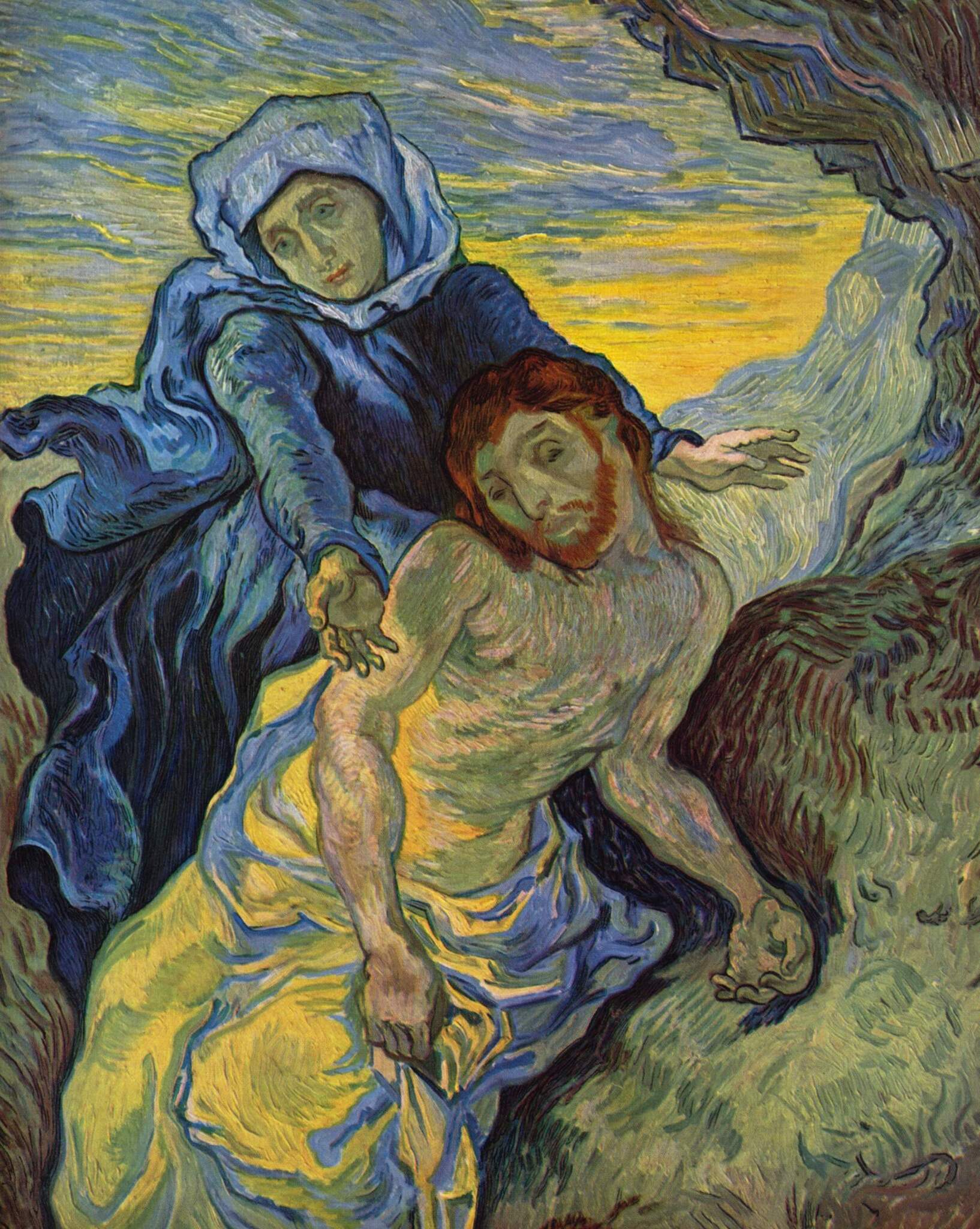Vincent van Gogh – Pietà (after Delacroix) – the 1889 original in the Van Gogh Museum, Amsterdam – oil on canvas